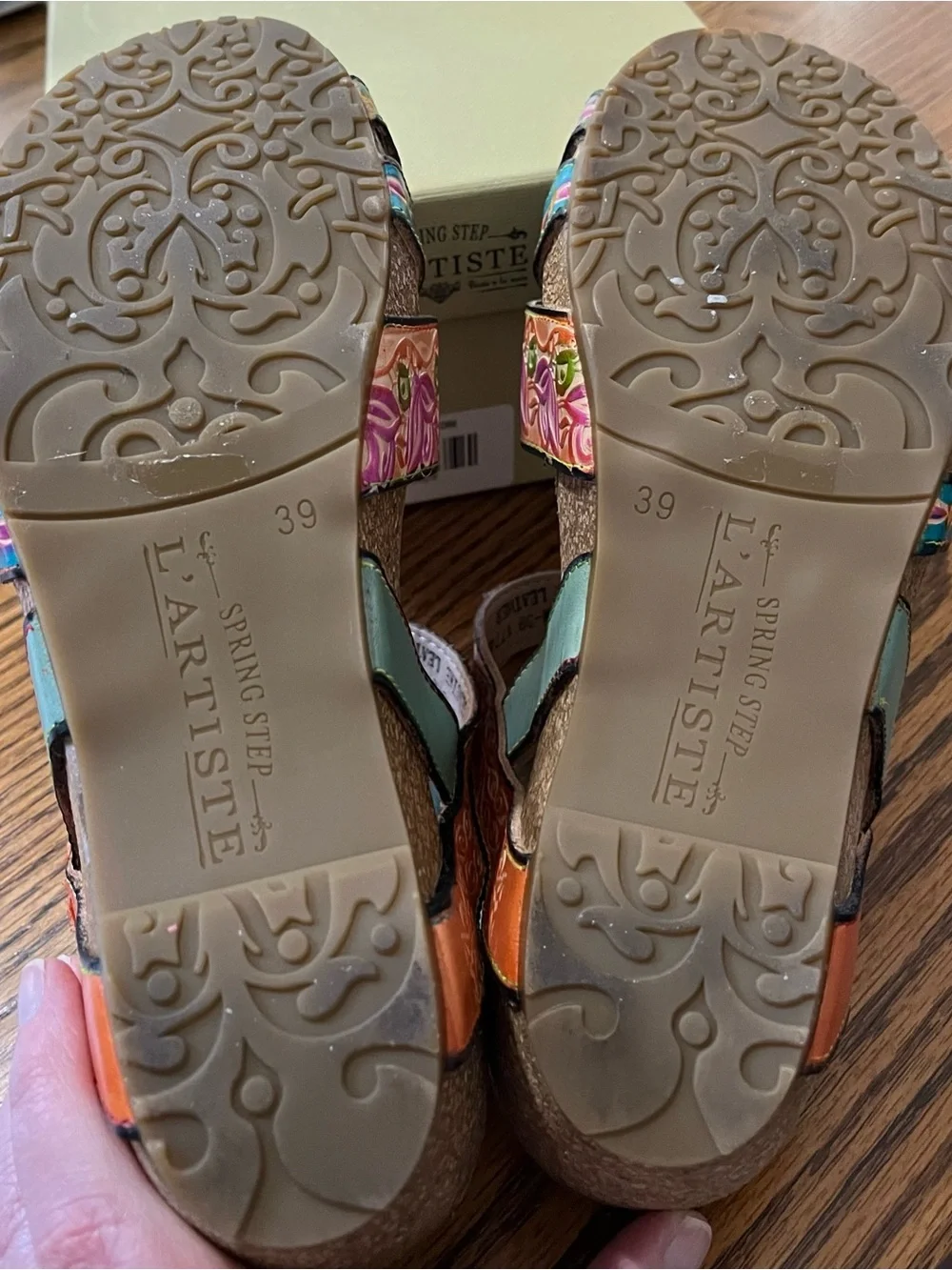 L'Artiste by Spring Step Multicolor Floral Leather Sandals